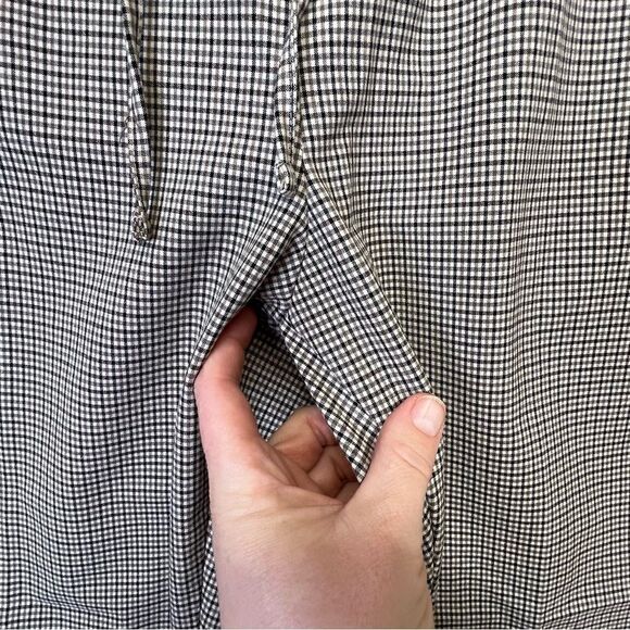 H&M M plaid Patterned work Pants elastic waist - Picture 2 of 13